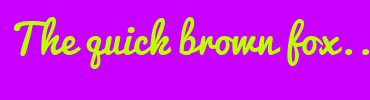 Image with Font Color BEFF00 and Background Color C800FF